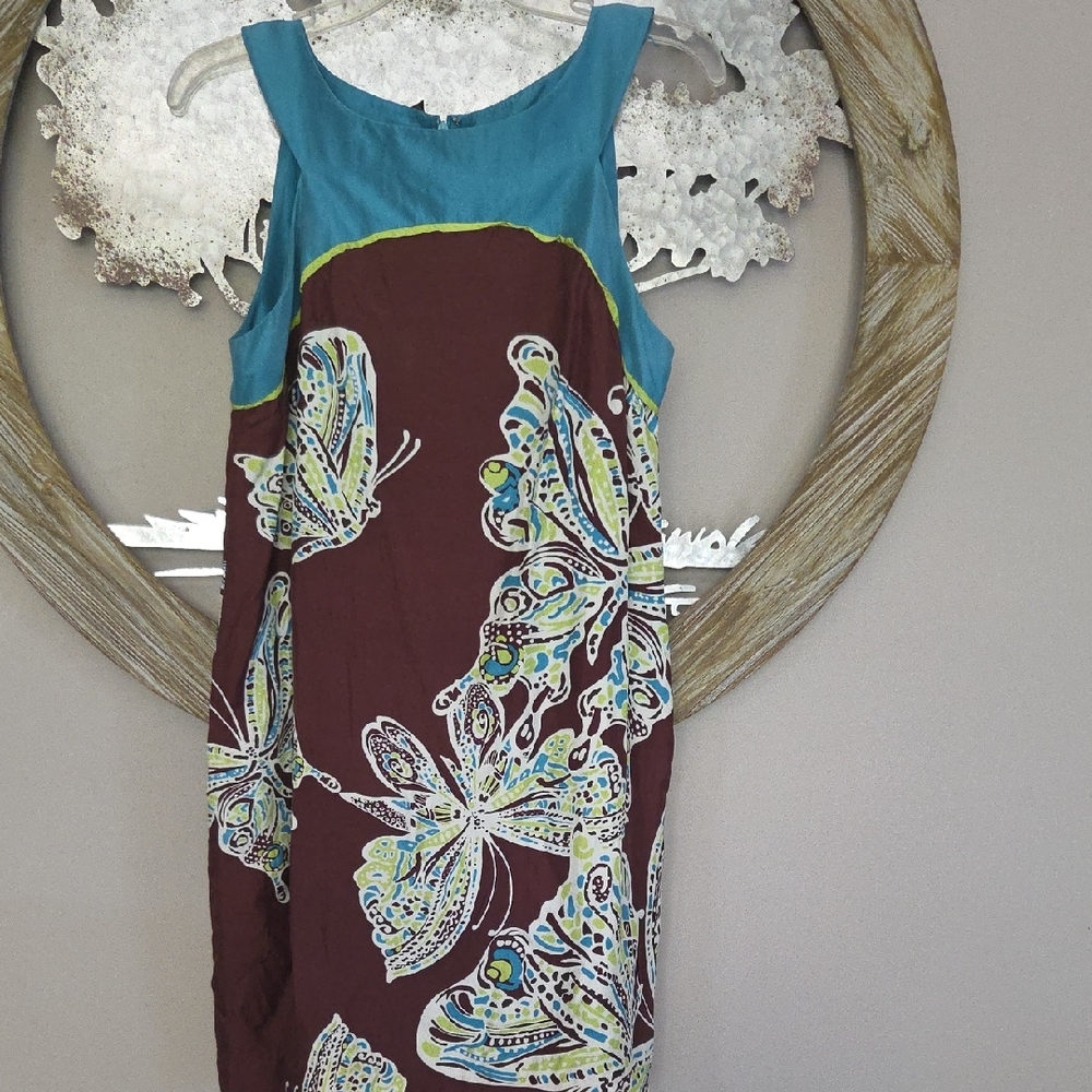 Donna Morgan Blue Sheath Sleeveless Dress